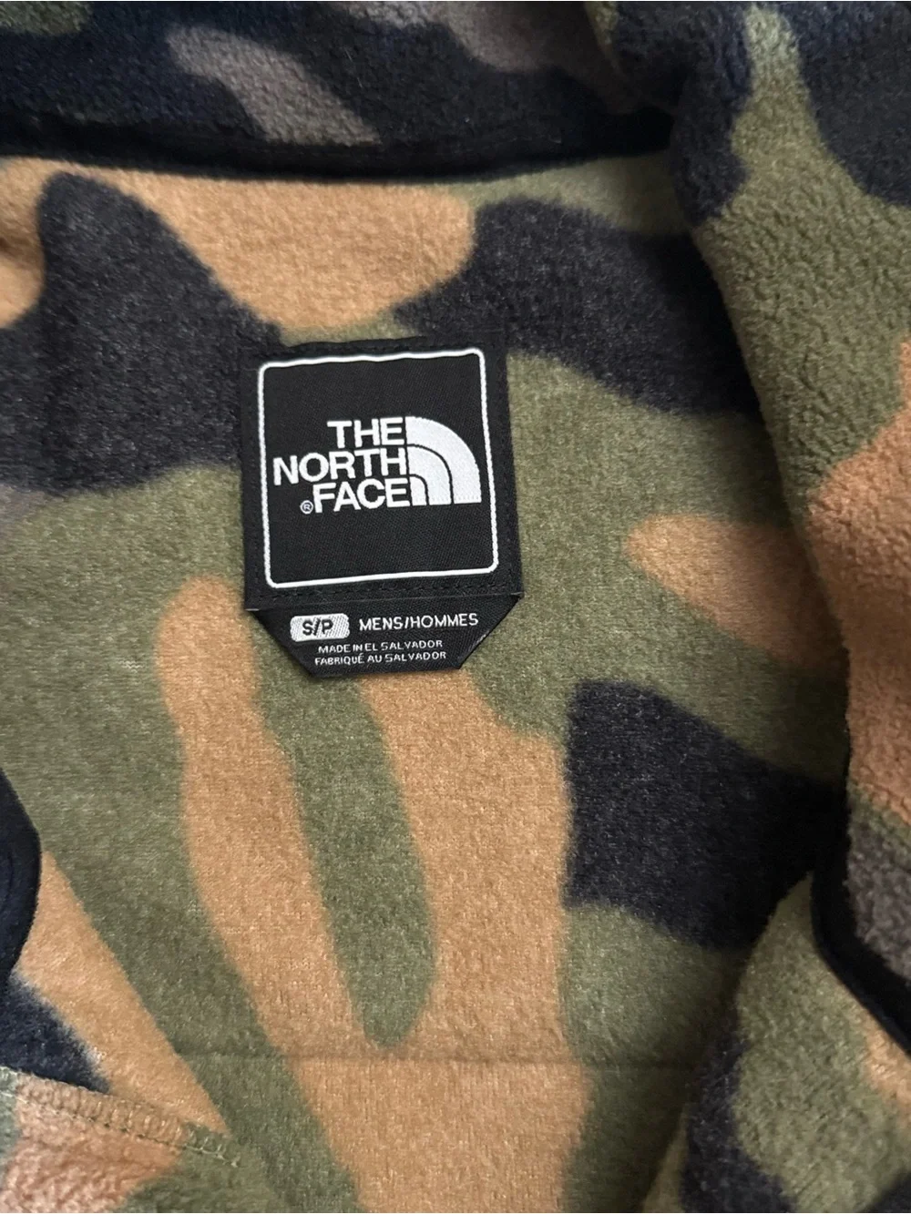 The North Face Men’s Camo Fleece Jacket - Black & Green